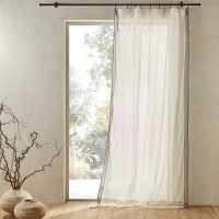 Занавеска Из биохлопка Naharis 140 x 220 см белый AM.PM  фото, kupilegko.ru